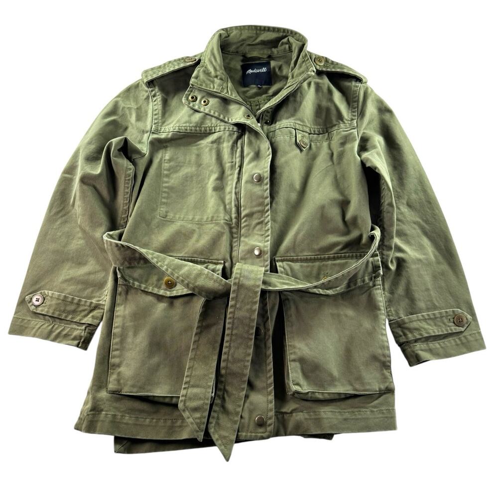 Madewell Oversized Utility Jacket XS Desert Olive Belted Military Army Cargo